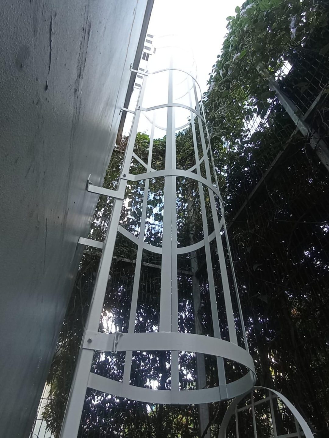 Finished cat ladder with surrounding M&E ancillary building works at Ng Teng Fong Hospital